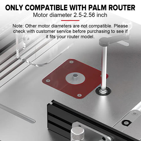 Close-up of Knockout Portable Bench Top Router Table for Real Workshops with heavy-duty insert plate for palm routers.