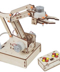 Hands On Robotic Arm Kit For Kids Teens And Adults A Real STEM Toy with motors and microcontroller boards, wood base included