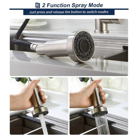 Pull Down Faucet Replacement Head With Two Function Spray For G1 2 Kitchen Sink showing stream and spray modes
