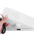 Replacement Foot Pedal For Pottery Wheel With Pro Grade Speed Control shown in hand, ABS material, white color