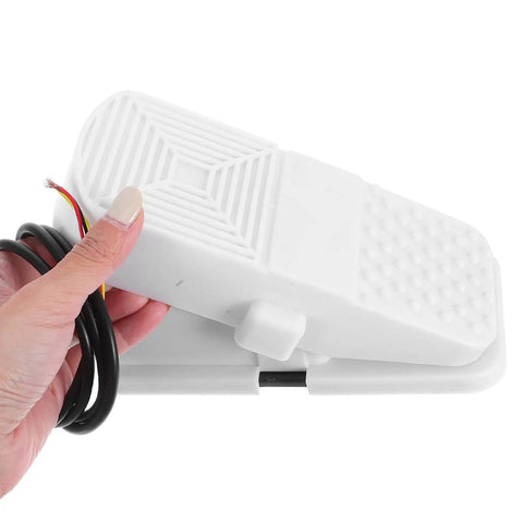 Replacement Foot Pedal For Pottery Wheel With Pro Grade Speed Control shown in hand, ABS material, white color