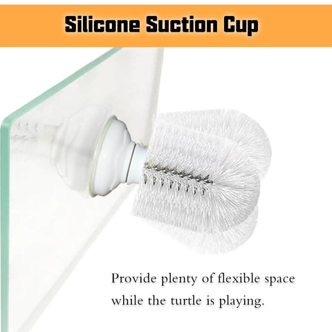 Upgraded Turtle Scrub Brush With Suction Cup For Glass Mounting Screws Tighten For A Firm Grip Slips Not Ideal Turtle Bath Accessory To Clean Back And Abdomen And Remove Dirt With Easy Clean Up silicone suction cup mounted on glass tank