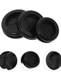 Heavy Duty Rubber Double Sided Grommet Kit For Wires And Cables, 36 Pcs Black Wall Grommets For Frames And Sheet Metal, Ultra Flexible Seals, Easy Cable Management For DIY Projects, black rubber grommets close-up