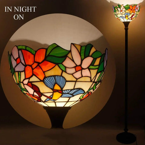 Cream Amber Hummingbird Stained Glass Lampshade Replacement 12 By 12 By 6 Inch With 1 5/8 Inch Fitter Opening on arched lamp