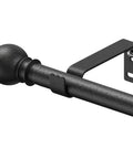 Heavy Duty 5/8 Inch Curtain Rod Set 28-44 Inch Splicing Rod With Brackets In Black Rustic Finish Built To Last Decorative Curtain Rod