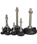 Twelve Pcs Adjustable Threaded Leveling Legs With Swivel Glide Pads For Tables Desks And Chairs To Kick That Pesky Wobble To The Curb For A Rock Solid Setup Everyday in various sizes and heights.
