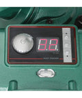 Close-up of Pro Grade Three Roller Variable Speed Power Feeder With Brushless 220V Motor digital control panel showing speed settings.