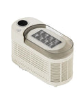 Slick Countertop Ice Maker, Portable Mini Electric Machine with transparent lid showing ice cubes from the top view.