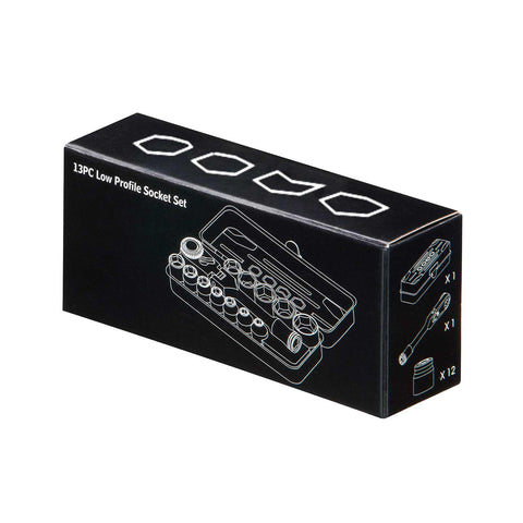 Box of 2-In-1 1/4 Inch Drive Quick Release Ratchet Set with 72-Tooth Ratchet, SAE and Metric Sockets, Flex Locking Head