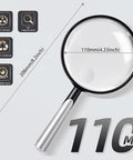 10X 30X Handheld Magnifying Glass For Reading And Close Work With 110mm PMMA Lens Lightweight ABS Frame Large Magnifier