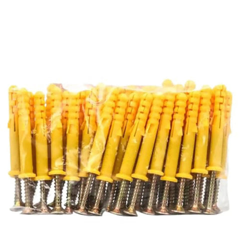 Self-Tapping Screws Kit With Stainless Steel Expansion Anchors And Cross Tip Screws, Durable Wall Anchors for DIY Projects, 50 Pack in bag
