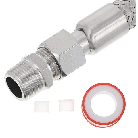 Badass Heavy Duty SS Braided Metal Air Hose Industrial Compressor Heat Resistant To 750 Degrees Fahrenheit High Pressure Endurance 450 Psi Flexible Install Adapting Tight Spaces Perfect For Pneumatic Tools Built Tough Go Hard Without Failures Ever, stainless fitting