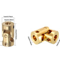 Six Pack 3Mm To 3Mm Universal Joints Rotatable U Joint Couplers For RC Cars And Boats, beefy copper shaft connectors close-up