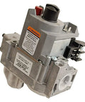 Side view of VR8200A2132 Gas Valve Replacement for Heating Systems, genuine replacement part with manual valve and operators.