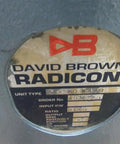 David Brown Radicon label on Heavy Duty C1020WAAQ Gear Reducer with specifications and branding information.