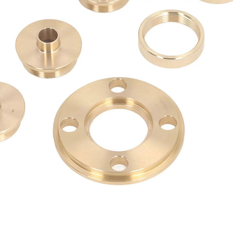 Top Tier Brass Router Template Guide Set With 11 Pcs Assortment for Woodworking Pros And Hobbyists Who Need Heavy Duty Bushing Fits For Perfectly Smooth Cuts Every Single Time. Brass router guide bushings and lock ring shown