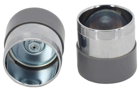 Bearings Protectors For 1.98 Inch Hub Grease Caps And Dust Covers Pair Gray And Chrome on white background