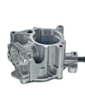 Premium Brake Vacuum Pump With Cycling Stabilizer For Audi A4 2009 To 2016, aluminum housing, side view, includes mounting hardware.