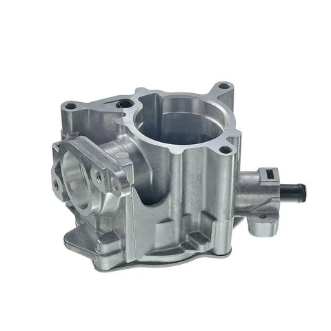 Premium Brake Vacuum Pump With Cycling Stabilizer For Audi A4 2009 To 2016, aluminum housing, side view, includes mounting hardware.