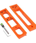 3D Invisible Door Hinge With Enhanced Grip And Safety Features, orange modular design, includes drill bit and hex key
