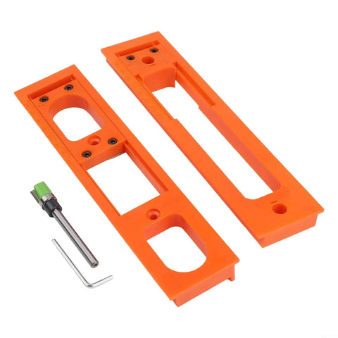 3D Invisible Door Hinge With Enhanced Grip And Safety Features, orange modular design, includes drill bit and hex key