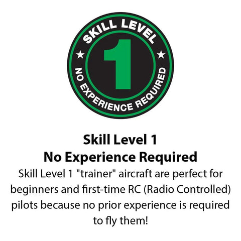 Skill level 1 badge for Habu STS 70mm EDF Jet RC Airplane Ready To Fly With SAFE Technology Smart Trainer For Easy Slow Speed Handling Not Included Battery And Charger Learn To Fly Great For Beginners And Sport Flyers Alike