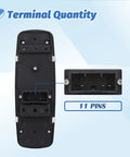 Back view of Power Window Switch Master Control Button Replacement with 11-pin plug for Ram 1500 2500 3500 2016 2018 and more