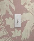 Kicked Up Your Walls With This Dope Tropical Exotic Vinyl Wallpaper Featuring A Solid Leather Texture And Heavy Duty Commercial Grade Durability Custom Printed Just For You Paste Required, showcasing a light switch on a pink textured wall.