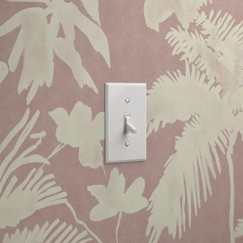 Kicked Up Your Walls With This Dope Tropical Exotic Vinyl Wallpaper Featuring A Solid Leather Texture And Heavy Duty Commercial Grade Durability Custom Printed Just For You Paste Required, showcasing a light switch on a pink textured wall.