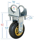 Built Tough 5 Inch Gate Support Wheel For Farm And Ranch Gates With Metal Bracket Zinc Finish And Rugged Rubber Tire, Universal Fit