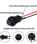 12 Pack 12Mm Latching Push Button Switches Plug And Play SPST On Off Normally Open Pre Wired Dual Voltage 120V 3A And 250V 1.5A