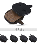 4 Pairs Mountain Metallic Disc Brake Pads For Bikes, Ride Ready And Quiet Resin Type For Smooth Stops And Heat Dissipation
