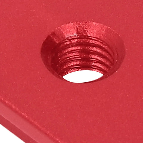Close-up of red threading on 4 Pack M8 T Slot Nuts For 30 Series Aluminum Profiles With Galvanized Finish Pro Grade Easy Install