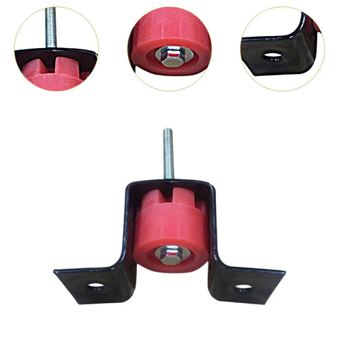 Vibration Isolator Hanger For Studio Equipment Wall Mount Bracket With Damping Mount Easy Install Stable Suspended Mount System Cuts Noise Transmission And Keeps Your Gear Quiet And Secure. black metal wall bracket with red rubber damper and threaded bolt
