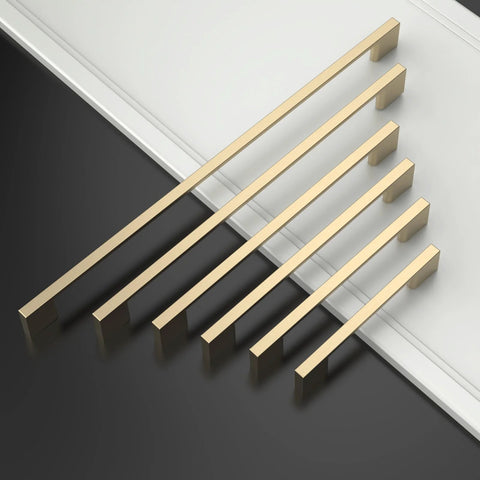 6 Pack 10 Inch Hole Centers Brushed Brass Cabinet Pulls Set For Cabinets And Drawers Zinc Alloy Gold Hardware For Cupboards