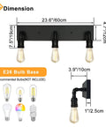 Industrial Farmhouse Vanity Light With Three Lights Water Pipe Wall Sconce dimensions and bulb compatibility guide.