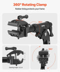 Close-up of 360° rotating clamp on Heavy Duty Bike Repair Stand With 85 lb Capacity, Adjustable 40.7 to 64.1 Inch Height.