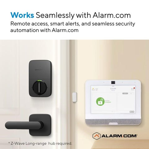 Top Shelf Z Wave Deadbolt Smart Lock delivering smooth long range reach, connected to automation interface for security control.
