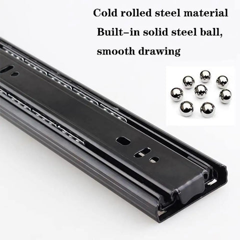 Heavy Duty Full Extension Drawer Slides 2 Pack Built Tough With Soft Close, 3 Fold Telescopic Ball Bearing Drawer Runners