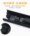 Close-up of Silent 3-Section Ball Bearing Drawer Slides Set in black, showing the cold rolled steel track and soft close mechanism.