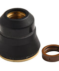 Replacement nozzle for Premium Plasma Cutter Consumables Kit, durable black material, compatible with Pt40 PT60 torch.