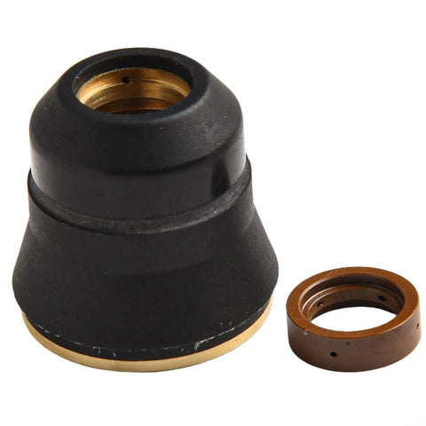 Replacement nozzle for Premium Plasma Cutter Consumables Kit, durable black material, compatible with Pt40 PT60 torch.