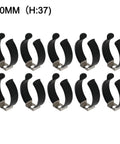 30MM (H:37) Stainless Steel Spring Terry Clips With Narrow Base And Rubber Grip For Secure Tool Holding In Garage Or Workshop, Fits 20mm To 30mm Tools, 10 Pack