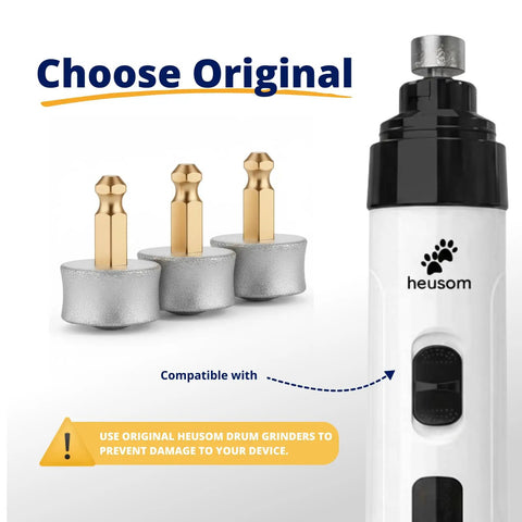 3 Pack Replacement Drum Grinders For Silent Groom Pro Nail Grinder Diamond Tip Spare Heads For Electric Pet Nail Grinder