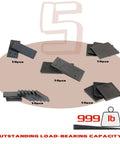 Leveling Small Wedge Set For Furniture, hard plastic fittings, 50 pieces shown with 999 lb load capacity, ideal for doors and floors.