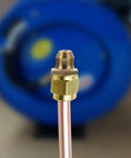 Heavy Duty Copper Grease Nipple Fittings Assortment Kit M6 M8 M10 With Rust Deformation Resistant Straight And Angled Options For Your Ride. Brass grease nipple on copper tube, close-up