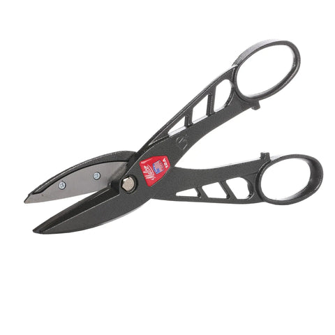 Beefy 12 Inch Aluminum Snip For Heavy Duty Metal Cutting With High Carbon Blades, Combination Cut, sleek head, large handle loops