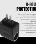 Road Ready 12V To Dc Car Cigarette Lighter Power Adapter With Rugged Abs Shell, 8-fold protection features, compact design.