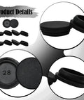 Thickened Silicone Plug Set For Round Holes Waterproof Grommets Tear Seal Stoppers For Furniture Auto And Industrial Use 10 Pieces Black Pro Grade Durable with close-up views.