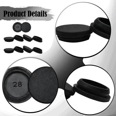Thickened Silicone Plug Set For Round Holes Waterproof Grommets Tear Seal Stoppers For Furniture Auto And Industrial Use 10 Pieces Black Pro Grade Durable with close-up views.
